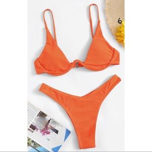 Shein/zaful underwire neon orange bikini